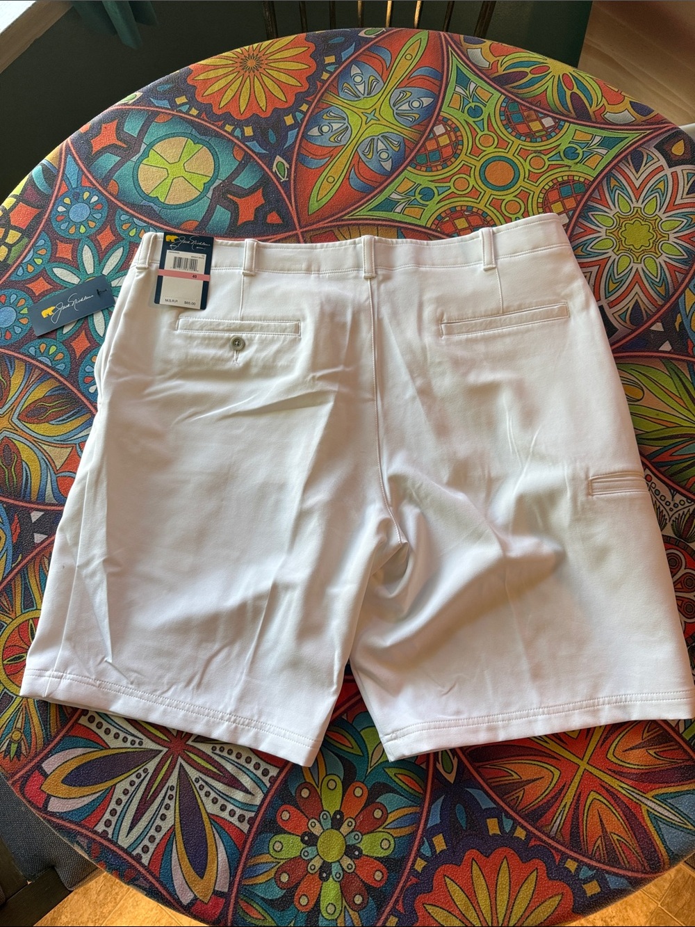 Men's White Flat Front Performance Golf Shorts by Peter Millar